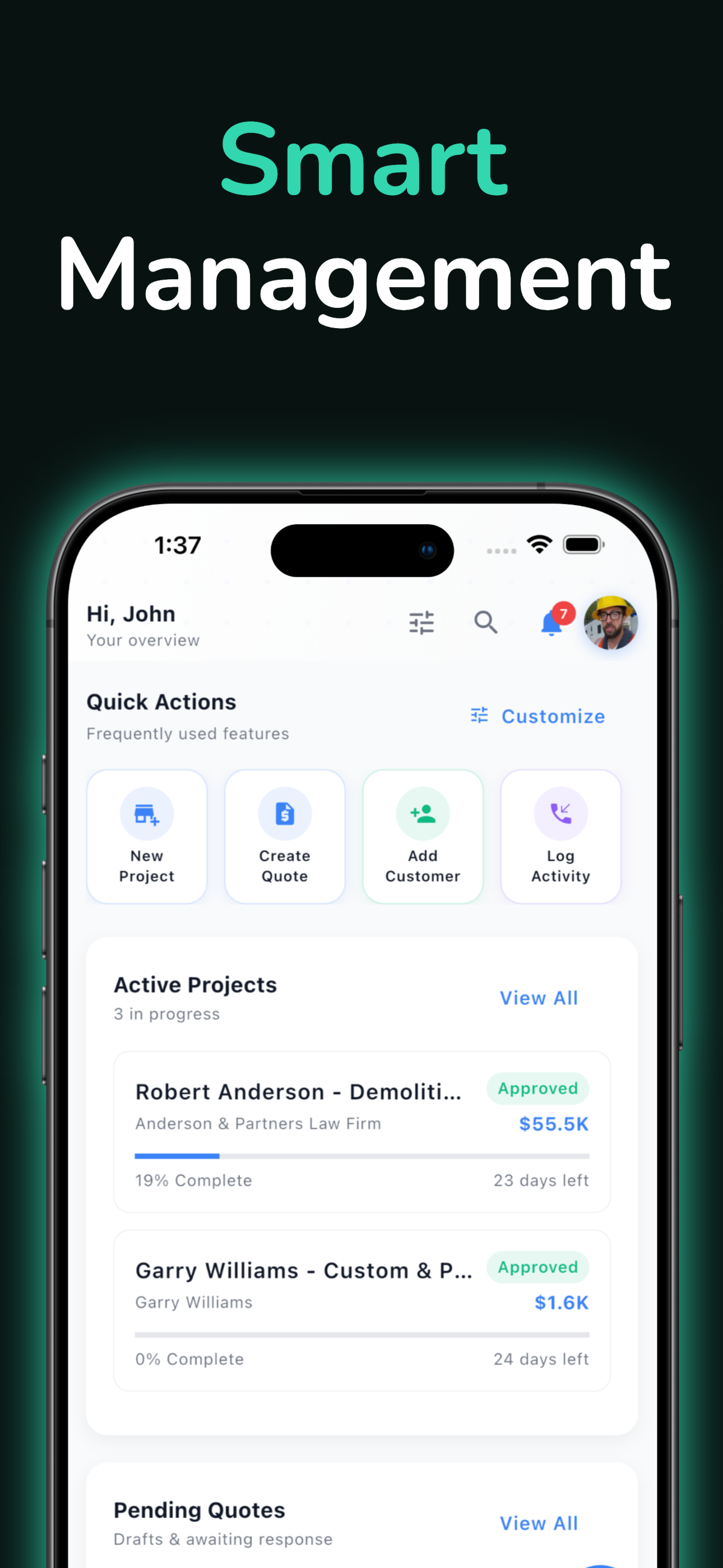 Job Site Core Dashboard